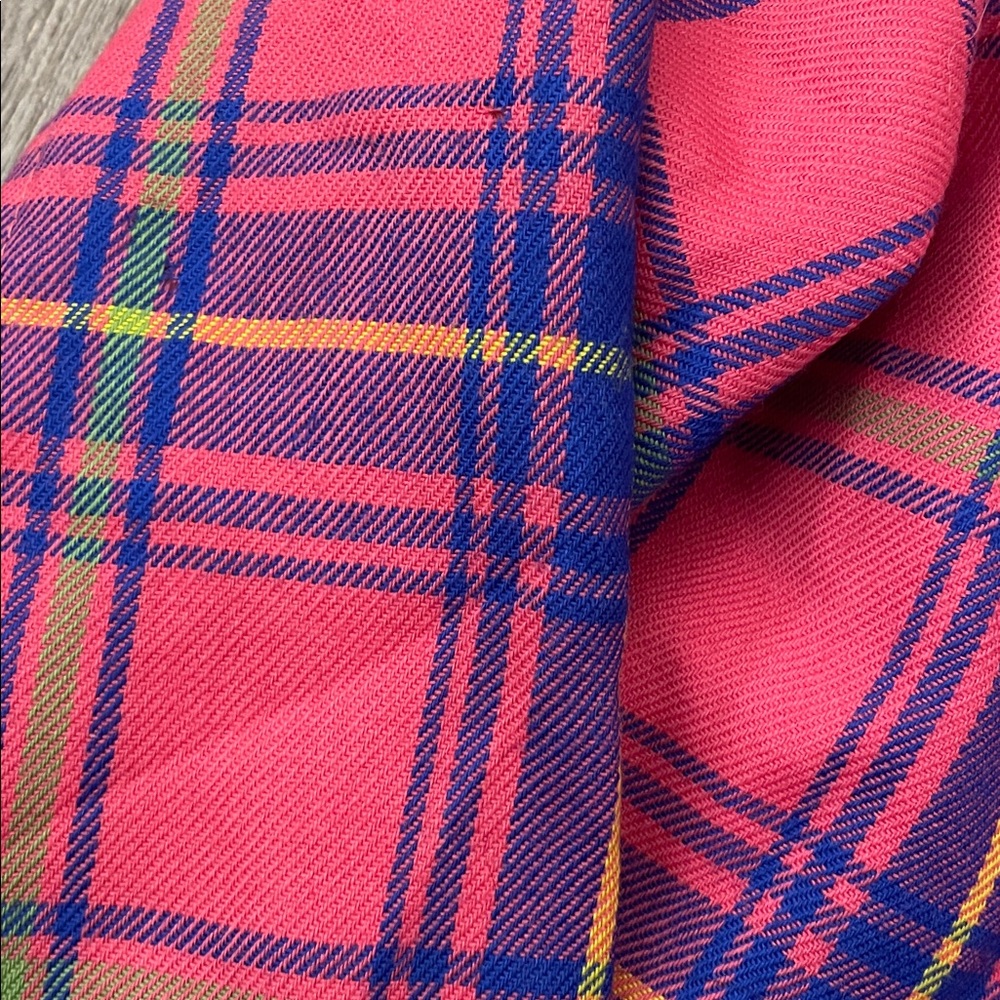 Isaac Mizrahi 90s Vintage Clueless Pink Plaid Wool Jacket Womens Size Medium Y2K - Picture 6 of 13